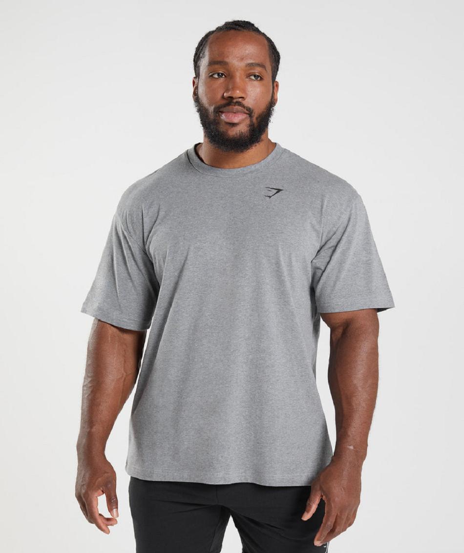 Gymshark Essential Oversized Muške T Shirts Sive | HR 2526LIS